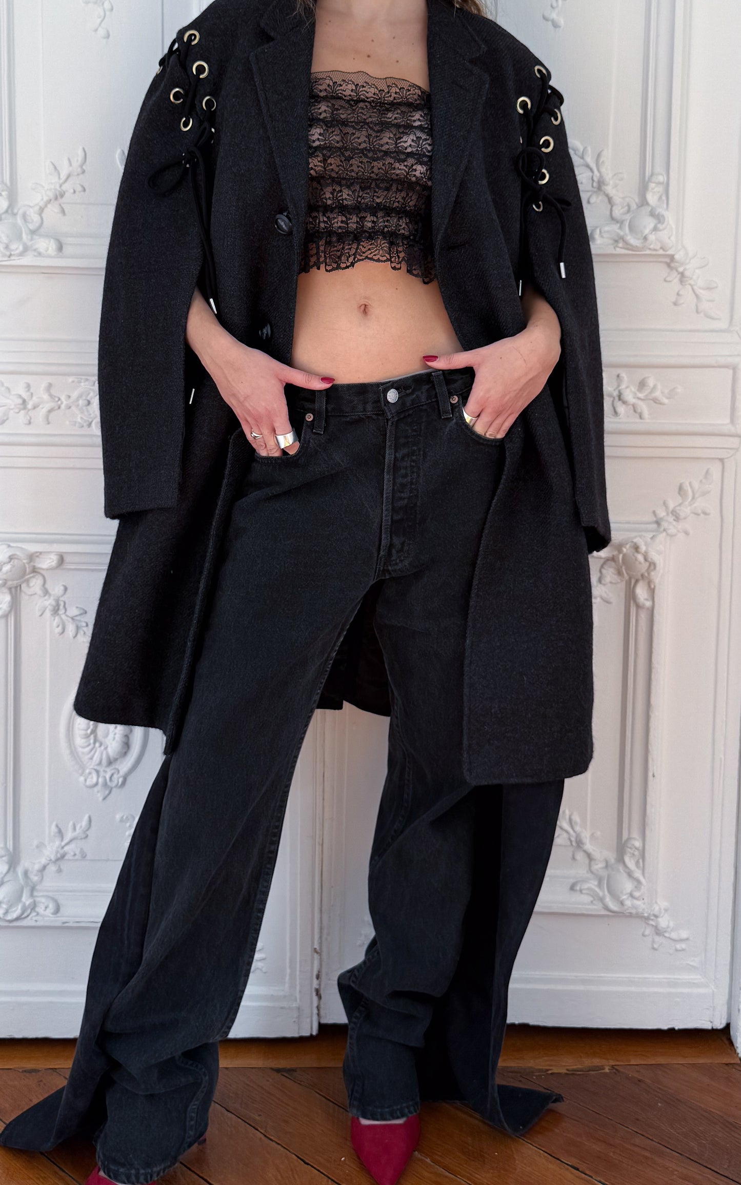 Coat Eyelet Shoulder