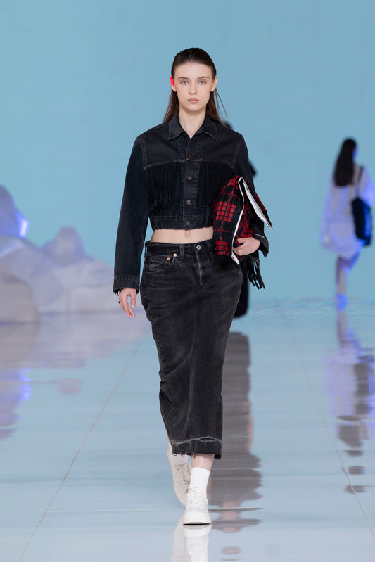 Denim Jacket Short Fringes