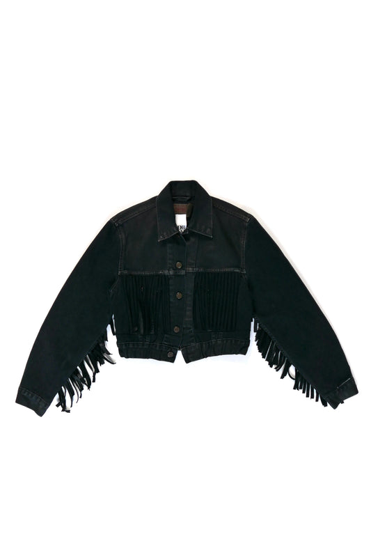 Denim Jacket Short Fringes