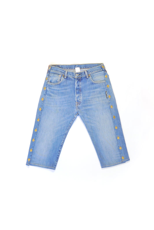 Jeans Side Buttons Short